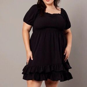 NWT You + All Shirred Mini Dress Black Size US 14